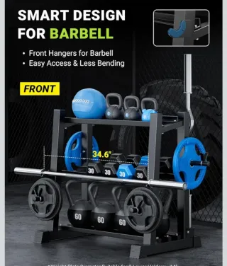 Soporte todo en uno mancuernas,discos,barras,kettl