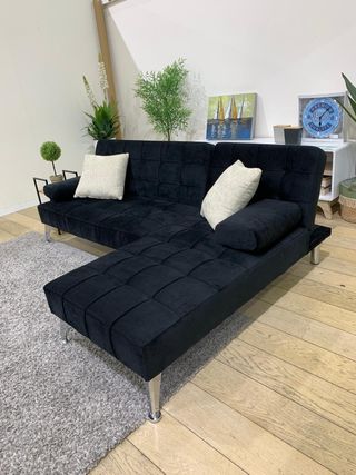 Sofá Cama Keren XS Terciopelo Negro