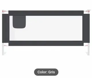 Barandilla de seguridad para cama infantil gris