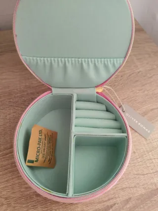 Joyero redondo terciopelo rosa Oliver Bonas