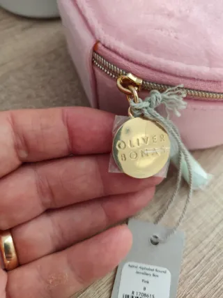 Joyero redondo terciopelo rosa Oliver Bonas