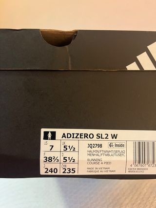 Adidas Adizero SL 2 W Talla 38.5 Nuevas