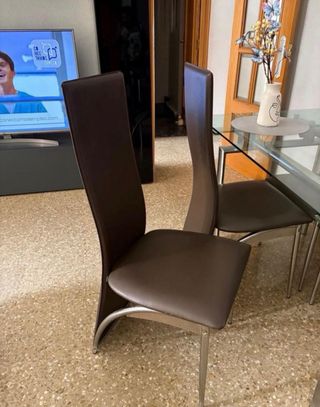 Mesa comedor cristal y 6 sillas