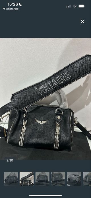 Bolso Zadig & Voltaire Negro Tachuelas Cremalleras