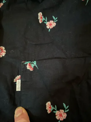 Levi's Camisa Flores Azul Talla S Retro