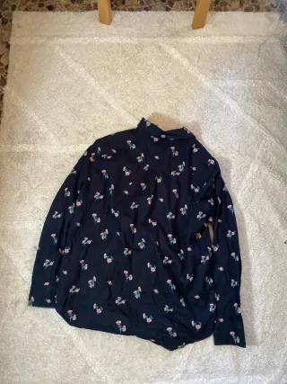 Levi's Camisa Flores Azul Talla S Retro