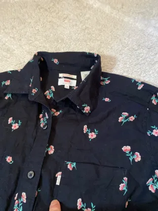 Levi's Camisa Flores Azul Talla S Retro