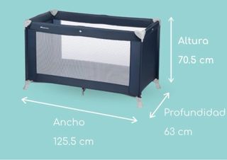 Cuna de viaje + colchón y bolsa