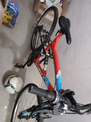 Bicicleta de montaña roja