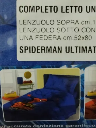 Completo letto singolo Spiderman Marvel