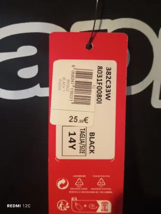 Sudadera Kappa juvenil negra