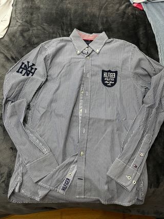 Camisa Tommy Hilfiger Rayas Azul y Blanco