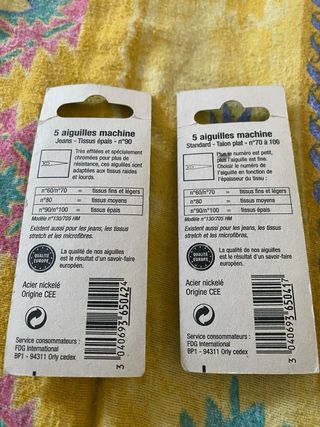 2 Paquetes Agujas Máquina Jeans y Estándar