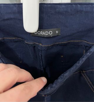 Pantalón efecto mallas elásticos DORADO Talla M