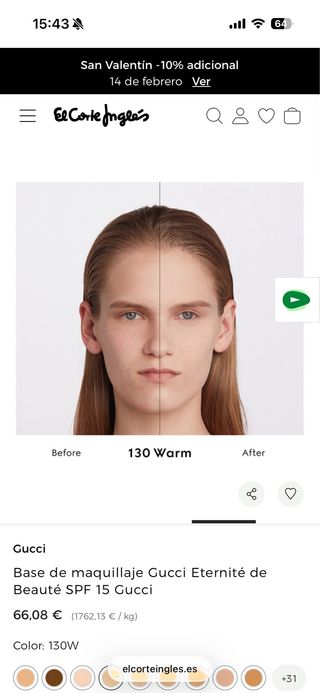 Base de maquillaje Gucci Eternité de Beauté SPF 15