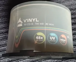 CD-R grabables (48x) forma de Vinilo Negro 50 Uds.