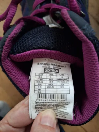 T- 36. Botas montaña infantiles azul/rosa