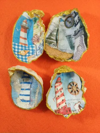 Conchas Decoradas Decoupage Artesanato