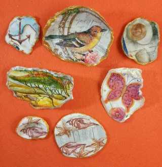 Conchas Decoradas Decoupage Artesanato