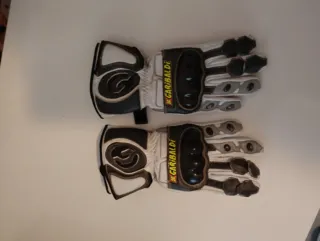Guantes Moto Garibaldi Piel Negros y Blancos