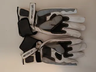 Guantes Moto Garibaldi Piel Negros y Blancos