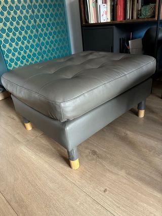 Sofá 3 plazas LANDSKRONA IKEA GRIS y REPOSAPIES