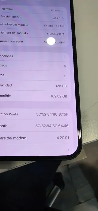 Iphone 14 plus 128gb negro