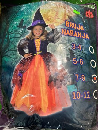 Disfraz Bruja Naranja Infantil