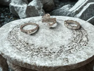 Anillos plateados ajustables