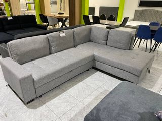 Sofá Cama Rinconera Gris con Almacenamiento