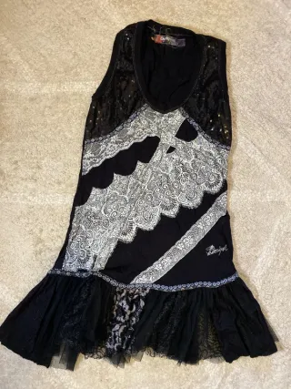 Desigual sin mangas negro blanco Talla L