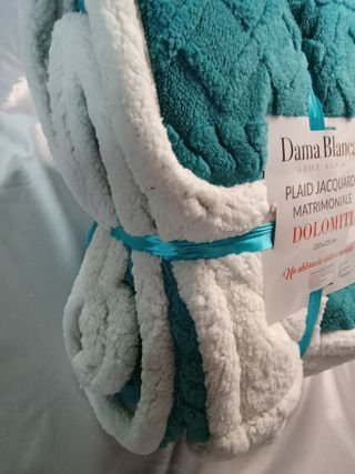 Plaid Matrimoniale DOLOMITI Dama Blanca – Petrolio