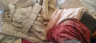 Cortinas de tela retales y edredon