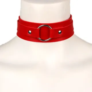 Choker collare nero con anello punk dark collo rav