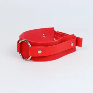 Choker collare nero con anello punk dark collo rav