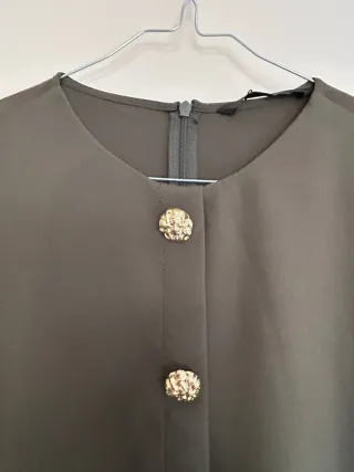 Vestido midi combinado cinturón zara