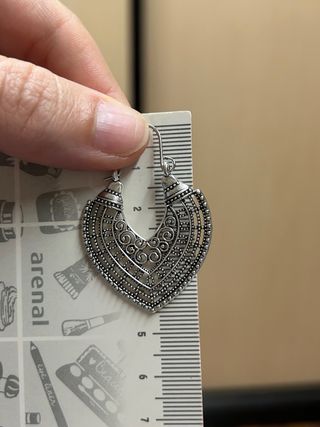 Pendientes corazón plata étnicos