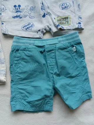 Lote 4 pantalones cortos bebé 6 meses