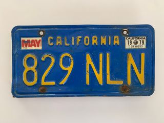 California Matricula Placa Vehiculo USA 1979