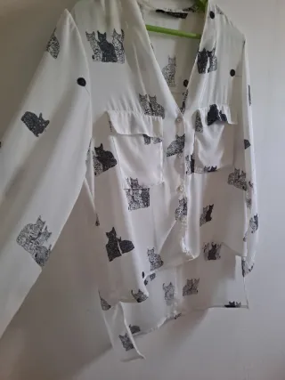 Camisa estampado de gatos Zara