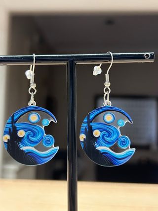 Pendientes Luna Noche Estrellada
