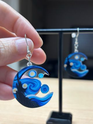 Pendientes Luna Noche Estrellada