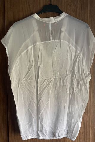 Camisa Bershka Blanca Fluida
