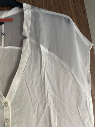 Camisa Bershka Blanca Fluida