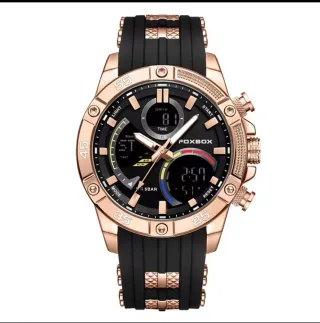 Reloj Foxbox Hombre Negro y Dorado