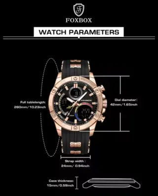 Reloj Foxbox Hombre Negro y Dorado