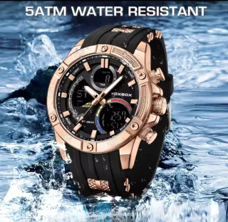 Reloj Foxbox Hombre Negro y Dorado