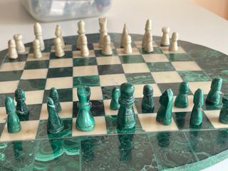 Scacchiera in Malachite e Marmo