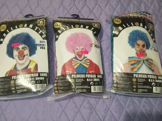 3 pelucas adulto carnaval sin estrenar
