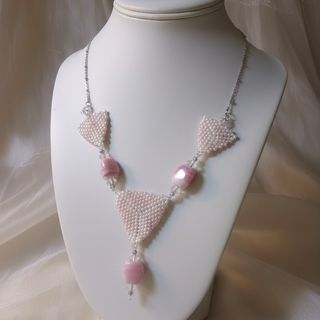 Collana Etnica Boho Femme Opale Rosa Artigianale
